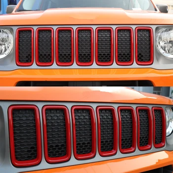 Za Jeep Renegade 2019 2020 2021 Prednja Rešetka, Zaštitna Rešetka Umetnite Poklopac Završiti Ukras Naljepnica Pribor Za Karoserije Vozila ABS Crna