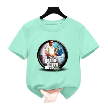 Grand Theft Auto Igra GTA 5, Dječje ljetna majica, Cool majica GTA5 za dječake, Šarene majica sa 3D ispis, Prilagođenu Odjeću 3-14