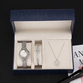 ZONMFEI brand gift box set 3 kom. ženske luksuzni ručni satovi/narukvica od nehrđajućeg čelika/ogrlica od nehrđajućeg čelika skup popularan pametan stil