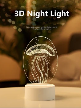 Moda Led noćno svjetlo 3D Lampa USB Akril Svjetla Ljubav Dar Večernje Korist Godišnjicu Dar Poklon Za Curu Dečka