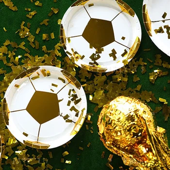 Zlatni Svijet Nogometa, Nogomet Dječji Rođendan Ukrašavanje Tanjura Slama Zobena Kaša Torba Za Vađenje Stolnjak Nogometne Večernje Pribor