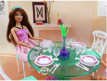 Pravi pribor za Barbie lutke, namještaj za dom princeze, kuhinjski pribor, 1/6 bjd lutka, stol, set za sobu igračku na poklon