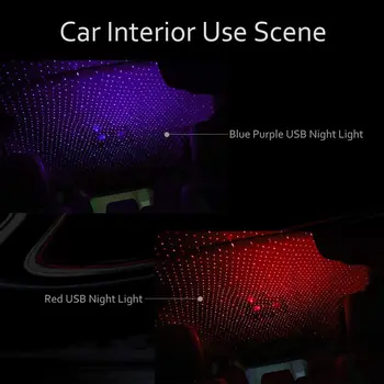 Romantična Led Auto je Krov Star noćno svjetlo Projektora Atmosfera Galaxy Lampa USB Ukrasnih Žaruljica Podesiva Auto Interijer Svjetlo