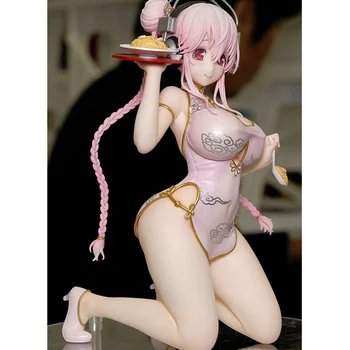 18 CM Sonico Japanska Anime SUPERSONICO Figura Seksi Pink Чонсам Na Koljenima Rad Slatka Model Zbirka PVC Statički Igračke Dar Lutka