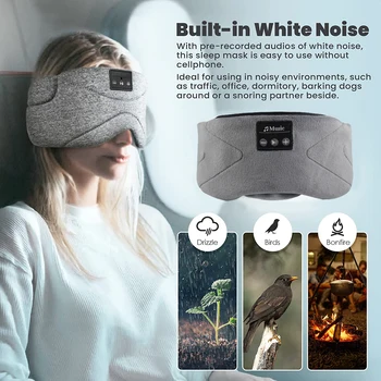 Bluetooth Slušalice Za Spavanje Maska Za Spavanje 24 Bijeli Šum Zamračiti Svjetlo Osjećaj Leda Vrlo Mekana Podstava Maska Za Spavanje Ultra-Tanki Clamshell To
