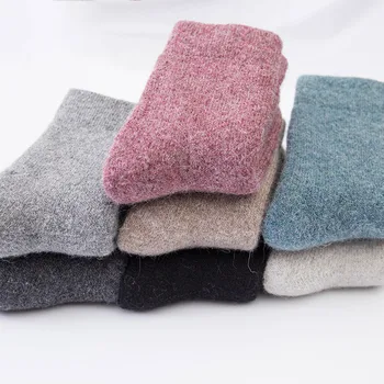 Zimske debele vunene čarape, ženske svakodnevne ravnici toplinske baršun čarape