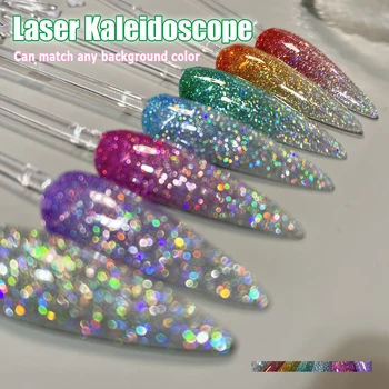 Vendeeni 10 g Laserski Sjajan Gel-lak za nokte Super Briljantan UV-gel-lac se Može kombinirati s bilo kojim Osnovnim bojama Gel-lak za dizajn noktiju