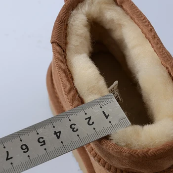 2022 Zimske marke zimske cipele U, Ženske Cipele na меху od prave kravlja koža i vune, Toplo krzno cipele s debelim potplatima, muške i ženske zimske kratke čizme