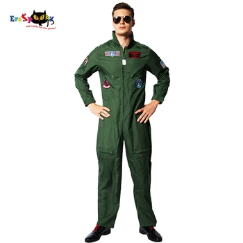 Eraspooky Top Gun Film Cosplay Američkih Zračnih Snaga Uniforma Kostime Za Halloween Za Muškarce Odrasle Army Green Vojni Pilot Kombinezon