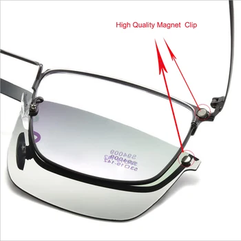 Rimless za naočale od Kratkovidnosti u poslovnom stilu od legure titana, Polarizirane Sunčane Naočale s Ugrađenim Magnetski Klipovi, Metalne Naočale na Recept