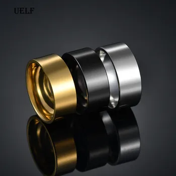 Uelf 2019 Nova Moda 8 mm Klasični Prsten Muški 316L Nakit Od Nehrđajućeg Čelika Zaručnički Prsten Za muškarce
