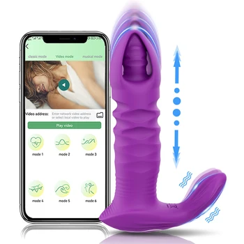 Bežični Bluetooth App Uspio Push Anal Analni Čep Vibrator Push Dildo G Spot Stimulator Klitorisa Seks Igračka za Žene