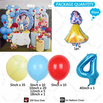 Disney Princeza Snjeguljica Tema Party, Baloni Za Djecu I Djevojke Rođendan Dekoracija, Baloni Za Dječji Tuš Baloni Isporuke