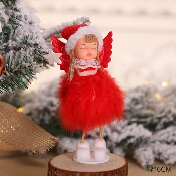 Božićni Angel Girl Dječak Ski Lutke Božićno Drvce Ukras Natalni Noel Deco Božićni Ukras za Dom Novu Godinu 2022 2023 Dječji Dar
