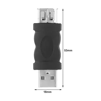 Firewire IEEE 1394 6 Pinski Konektor za povezivanje na USB 2.0 Type A Muški adapter Adapter Kamere, Mobilni Telefoni i MP3 Player PDA-Crna