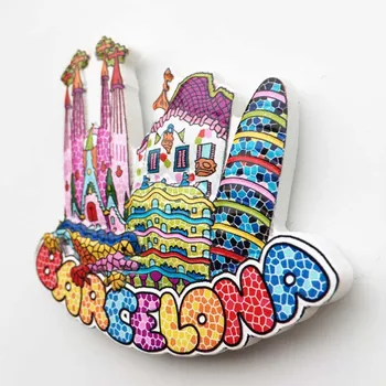 Magneti Za Hladnjak Barcelona Španjolska Kolor Mozaik Atrakcija Turistički Suvenir Magnetna Naljepnica Na Hladnjak Dekor Slikovito Zanat Dar Ideja