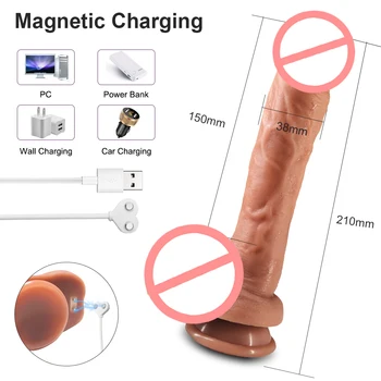 Bežični Daljinski Push Realan Dildo Vibrator Sloj Silikona Super Veliki Grijač Penis Dildo Sex Igračke Za Žene Shop Za Odrasle