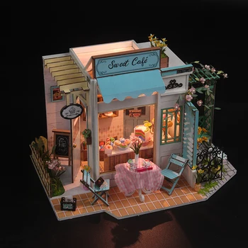 DIY Minijaturni lutkine Construction Kit Mini Kuća Igračke Roombox Dječji rođendanski Poklon Drvena Kuća Lutaka Namještaj, Drvena Kuća