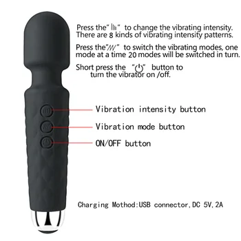 20 Načina Jake Vibracije Modernizirana Mini Vibrator Usb Punjenje Ručnu Masažu Tijela Klitoris I G-Spot Vibrator Seks-Igračka Za Žene