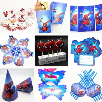 Tema Party s spider-Man, Setovi za Jednokratnu upotrebu Posuđa, Crtani Figura od PVC-a, Dječak i Djevojčica