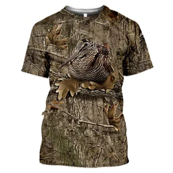 2022 topla ljetna muška majica s 3D ispis, maskirne, zec, lov na životinje, muška t-shirt, funky majica kratkih rukava
