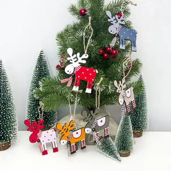 Kreativne božićne dekoracije Božićno drvce drveni oslikani los privjesak ormar vrata i prozora spavaća soba privjesak na veliko