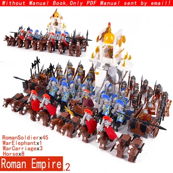 Prosječna Dob Rimsko Carstvo Zapovjednik ratni Konj Slon Srednjovjekovni Vitezovi Grupa Dvorac figurice životinja građevinski blokovi i cigle Igračke