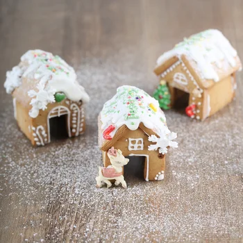 3PCS Božićni Set Oblikovatelji Za Keks 3D Mini-Kuća Krajolik Keks Keks u Kalup od Čelika Medenjak Kuća Fondan Rezač Alat Za Pečenje
