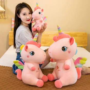 Rainbow, Sakura pony unicorn doll plush toy doll bed pillow girls sleeping super soft children Sakura Rainbow Jednorog Ponija