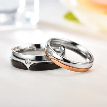 TOOCNIPA 2022 Novi Nehrđajućeg Čelika 4/6 mm Širina Par Prsten Cirkon-Prsten Za Žene I Za Muškarce Vjenčano Prstenje Za Gf Pokloni