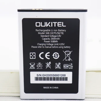 2022 Godine Originalne Baterije 2600 mah S68 Za Zamjene Mobilnog Telefona OUKITEL C16 Pro