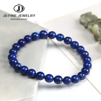 JD Prirodni Kamen lapis Lazuli Narukvice Od Perli Za Žene i Za Muškarce Plavi Kamen Protežu Par Joga Energije Strand Nakit Ženski muški Dar