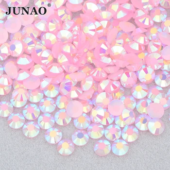 JUNAO 4 5 6 mm Glitter Jelly Safir AB Flatback Gorski Kristal Ne Ispravljanje Smole Kamenje I Kristali Ljepilo Za Dizajn Noktiju Ukras