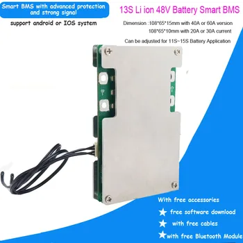 13S 48V li ion Smart Bluetooth BMS s konstantnom strujom od 20 do 60A 54,6 U softver pcb za baterije e-bike ili baterije za napajanje
