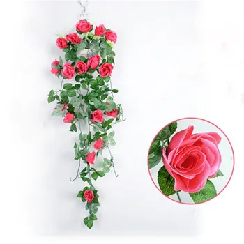 Viseće Cvijeće Grožđa Biljka Umjetna Lažna Ruža Unutarnji Vanjski Kućni Vrt Dekor