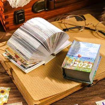 2023 Starinski Blok Za Bilješke Krajolik Ulje Na Platnu Materijal Papir Proizvodnja Knjiga Kalendar Starinski Kolaž Zapisivanje Uređenje Uredskog Materijala