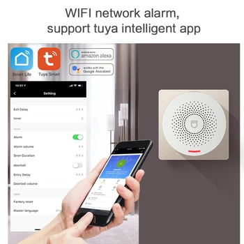 Tuya Wifi Pametna Početna Alarm Bežični 433 Mhz Alarm Tuya Smart Life Control App Bežični Komplet Za Kućni Alarmni Sustav