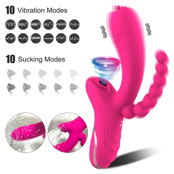 3 u 1 Klitoris Dojenče Dildo Vibrator za Žene Točka G Jezika Lizati Klitoris Vakuum Stimulans Robu za Odrasle Seks-Igračke za Žene