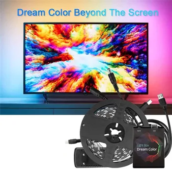 DIY Okolna Rasvjeta Trake Led svjetla 5050 RGB Dream Ambient Color TV Komplet za Stolni PC Ekran Šarene Pozadine Trake Svjetla