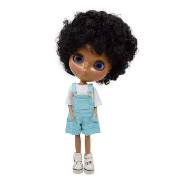 Ledeni lutka DBS Blyth licca tijelo tamna koža afro kovrčava kosa 1/6 Lutka Licca 30 cm anime igračka glava previše slobodna