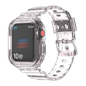 Proziran Remen za Apple watch band 7 45 mm 41 mm 44 mm 40 mm sportski remen za sat Silikonski remen torbica iwatch series 7 6 5 4 Pribor