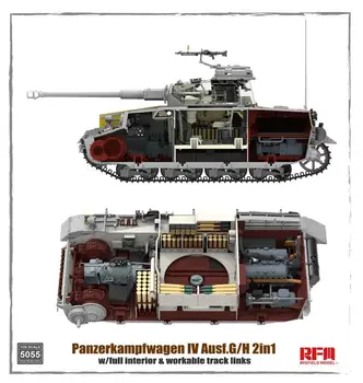 RYEFIELD RM5055 1/35 Panzerkampfwagen IV 2в1 Model Kit i RJEŠENJE ZA MODERNIZACIJU RM2009