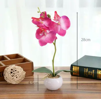 Umjetna Leptir Orhideja Je Biljka Za Bonsai Keramički Office Home Ukras Za Vrt Kuće Svadbena Dekoracija Pjesme Cvijet
