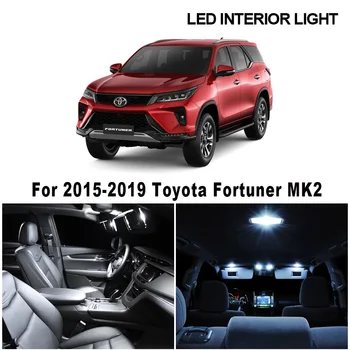 8 kom. Bijela Canbus LED Unutrašnjosti Kartica Kupola Prtljažnika Svjetlo Kit Za 2016 2017 2018 2019 Toyota Fortuner MK2 Auto Oprema