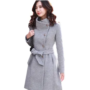 Ženski kaput, jesensko-zimsko novi modni темпераментное donje vune kaput za prigradski putovanja, suptilna donje vune kaput s dugim rukavima