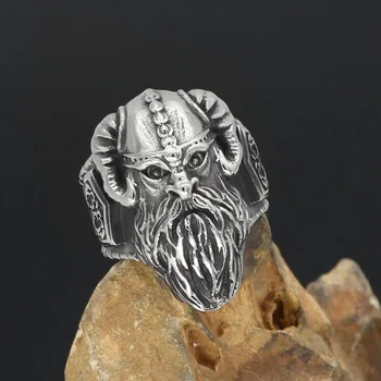 Megin D Vintage Norveška Viking Jedan Rog Ovna Nehrđajućeg Čelika Prsten za Za Muškarce, Žene Par Obitelji Jedni Fahion Poklon Nakit