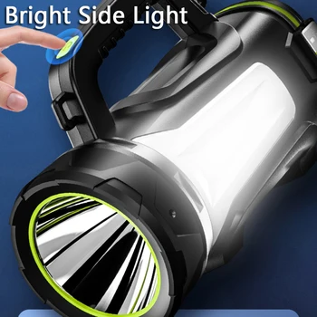 Moćna Led Svjetiljka Moćan USB Punjiva Reflektor Reflektor Banke Lampa Vodootporan Ribolov Fenjer Ugrađena Baterija