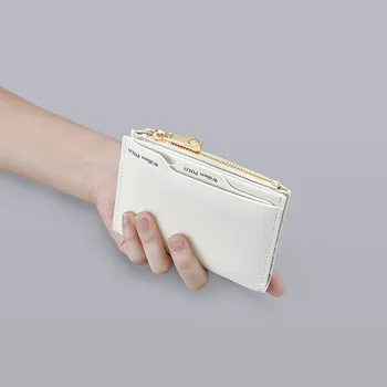 Trendy kratkom novčanik ženski solo vertikalni novčanik iz bičevati, mali držač za kartice, spona za sitnice